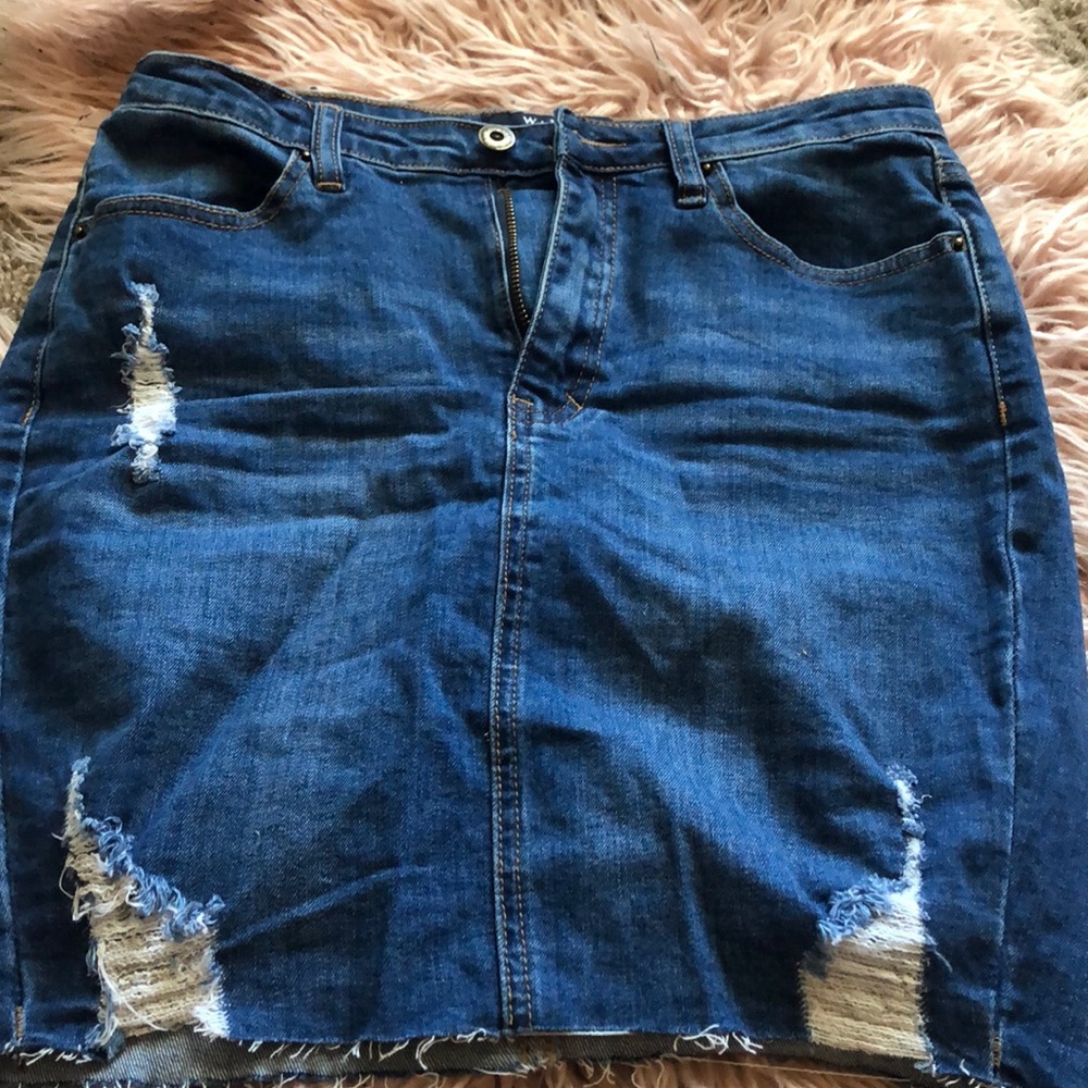 Jean mini skirt